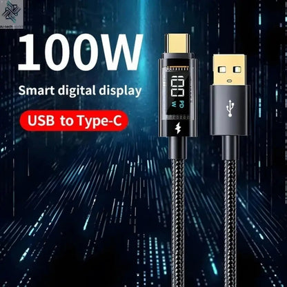 240W PD Fast Charging Type C to Type C Cable 100W Digital Display USB to Type C Cable For Xiaomi HUAWEI Macbook iPad - Ai-TechWorld