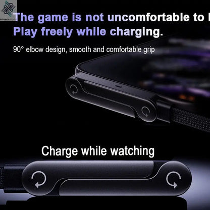 240W Stand Charging Cable, 2-in-1 with Phone Holder for Gaming/Videos, Compatible with iPhone 15-17 & Huawei Ai-TechWorld 