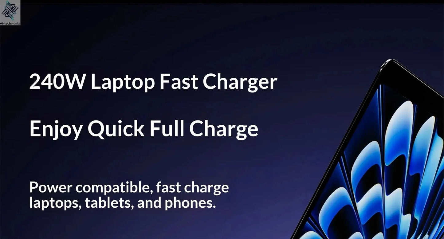 240W Stand Charging Cable, 2-in-1 with Phone Holder for Gaming/Videos, Compatible with iPhone 15-17 & Huawei Ai-TechWorld 