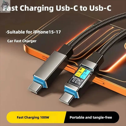 240W Type-C to Type-C Fast Charging Data Cable for iPhone 15 16 17 pro max Samsung Huawei Xiaomi OPPO Phone - Ai-TechWorld