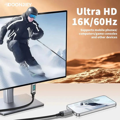 240W USB 5 Cable Type C Fast Charging Cord 80Gbps Data Transfer 16K60Hz With LED Display for Thunderbolt5/4 Monitor Laptop - Ai-TechWorld