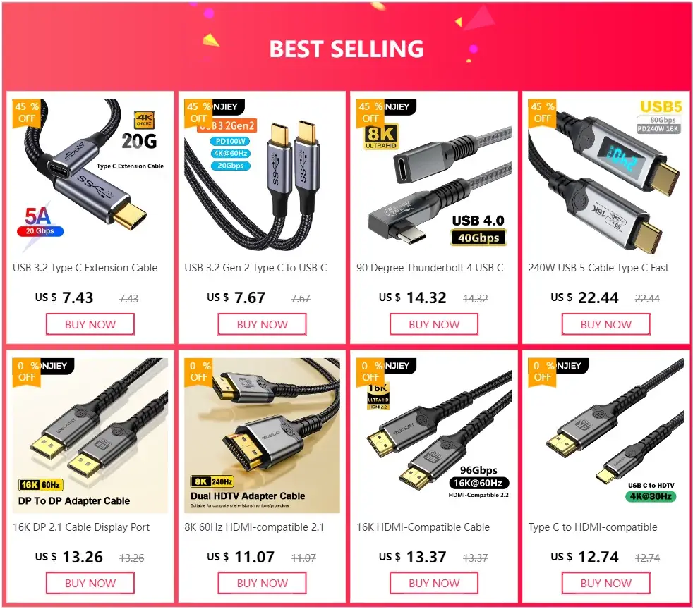 240W USB 5 Cable Type C Fast Charging Cord 80Gbps Data Transfer 16K60Hz With LED Display for Thunderbolt5/4 Monitor Laptop - Ai-TechWorld
