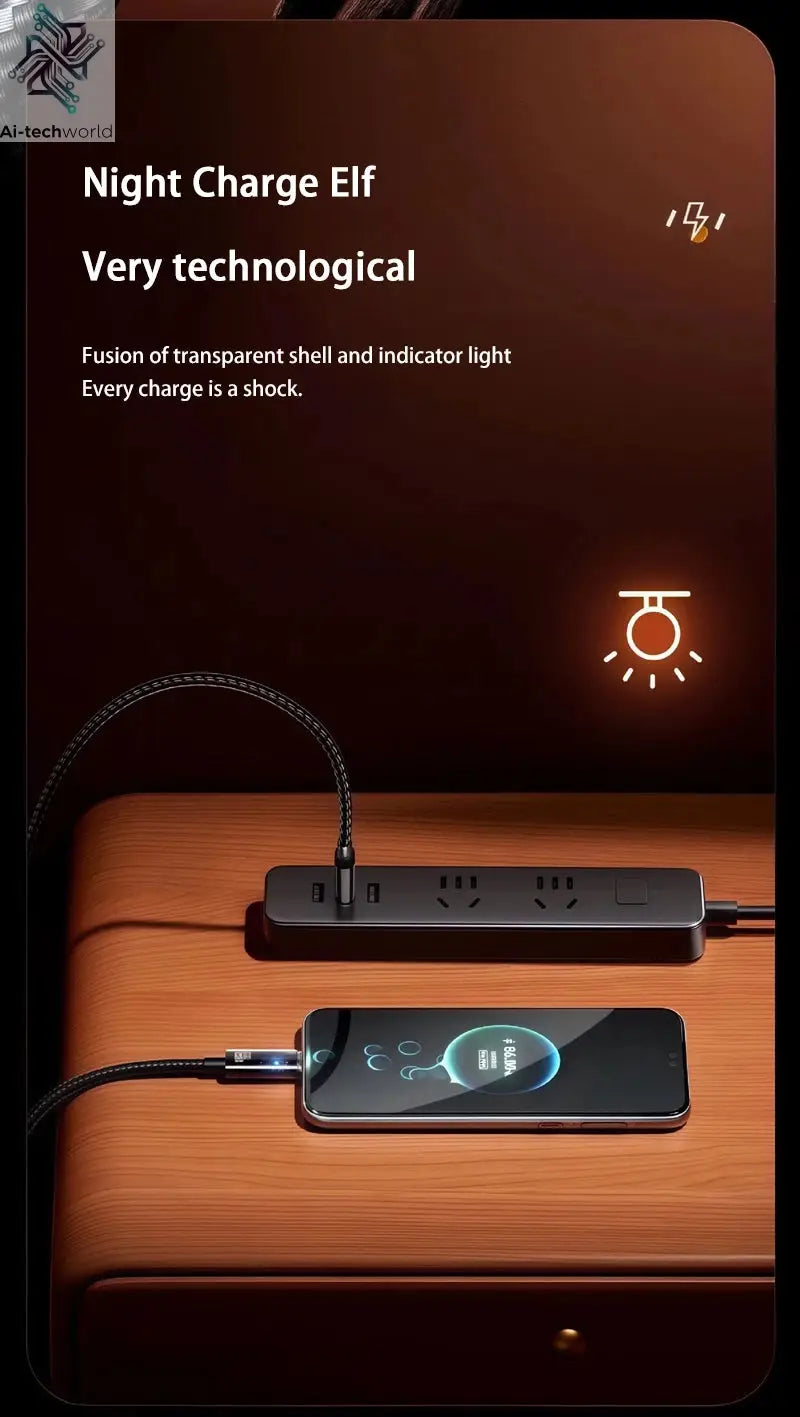 240W USB Type C Super Fast Charging Cable For iPhone Samsung Huawei Xiaomi LED Digital Display Nylon USB C Charger Data Cord Ai-TechWorld 