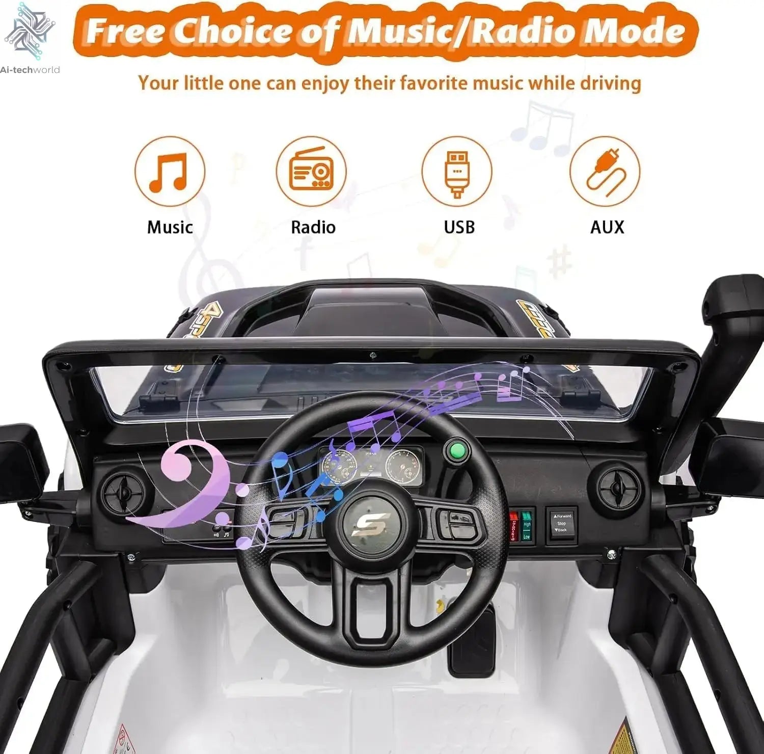 24V 2 Seater Ride On Car for Kids Electric Truck with Remote Control Ride on Truck w/ 4-Wheeler Suspension 4WD Battery Powered Ai-TechWorld 