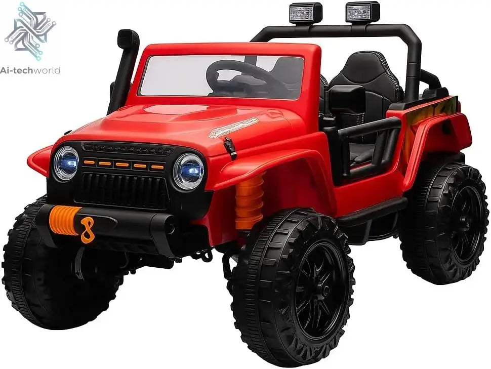 24V 2 Seater Ride On Car for Kids Electric Truck with Remote Control Ride on Truck w/ 4-Wheeler Suspension 4WD Battery Powered Ai-TechWorld 