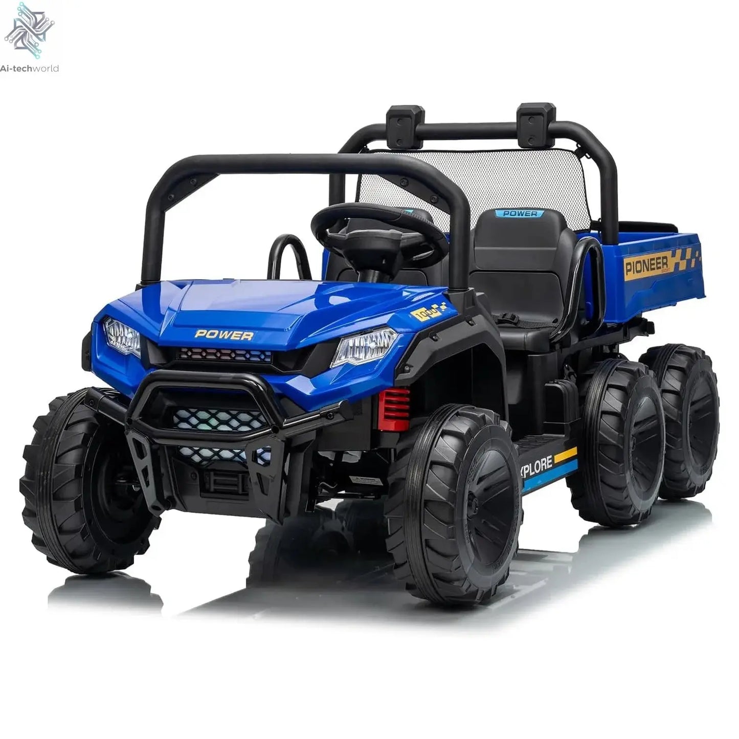 24V 2 Seater Ride on Dump Truck, 4WD Electric Car with Remote Control,Dump Bed,3 Speed Modes, Music Player,Toy for Boys & Girls - Ai-TechWorld