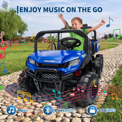 24V 2 Seater Ride on Dump Truck, 4WD Electric Car with Remote Control,Dump Bed,3 Speed Modes, Music Player,Toy for Boys & Girls - Ai-TechWorld