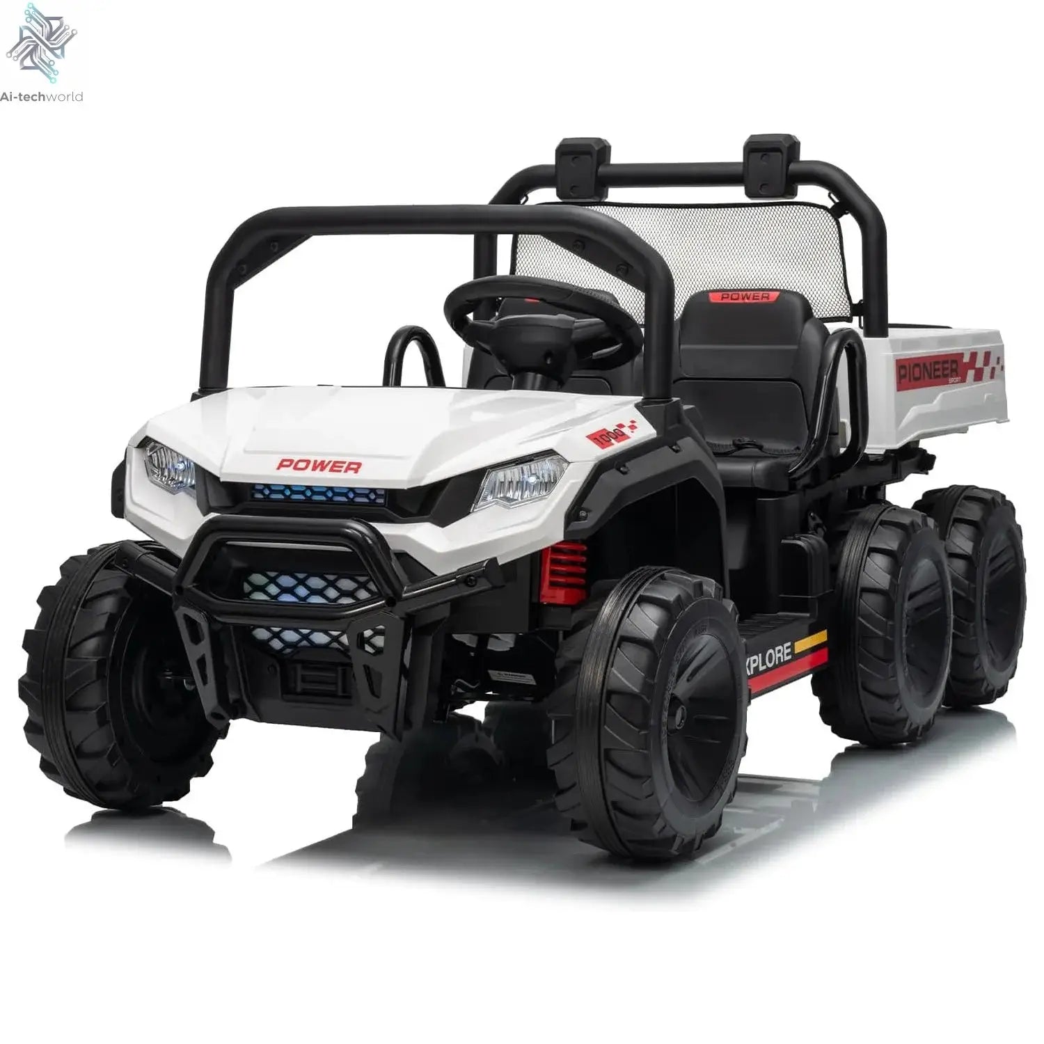 24V 2 Seater Ride on Dump Truck, 4WD Electric Car with Remote Control,Dump Bed,3 Speed Modes, Music Player,Toy for Boys & Girls - Ai-TechWorld