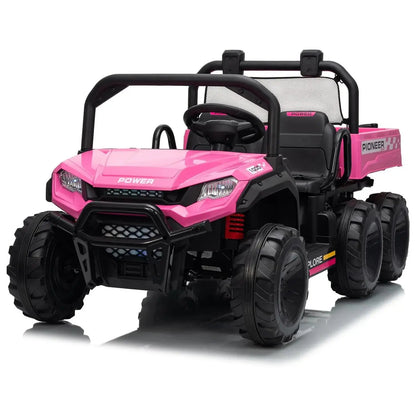 24V 2 Seater Ride on Dump Truck, 4WD Electric Car with Remote Control,Dump Bed,3 Speed Modes, Music Player,Toy for Boys & Girls - Ai-TechWorld