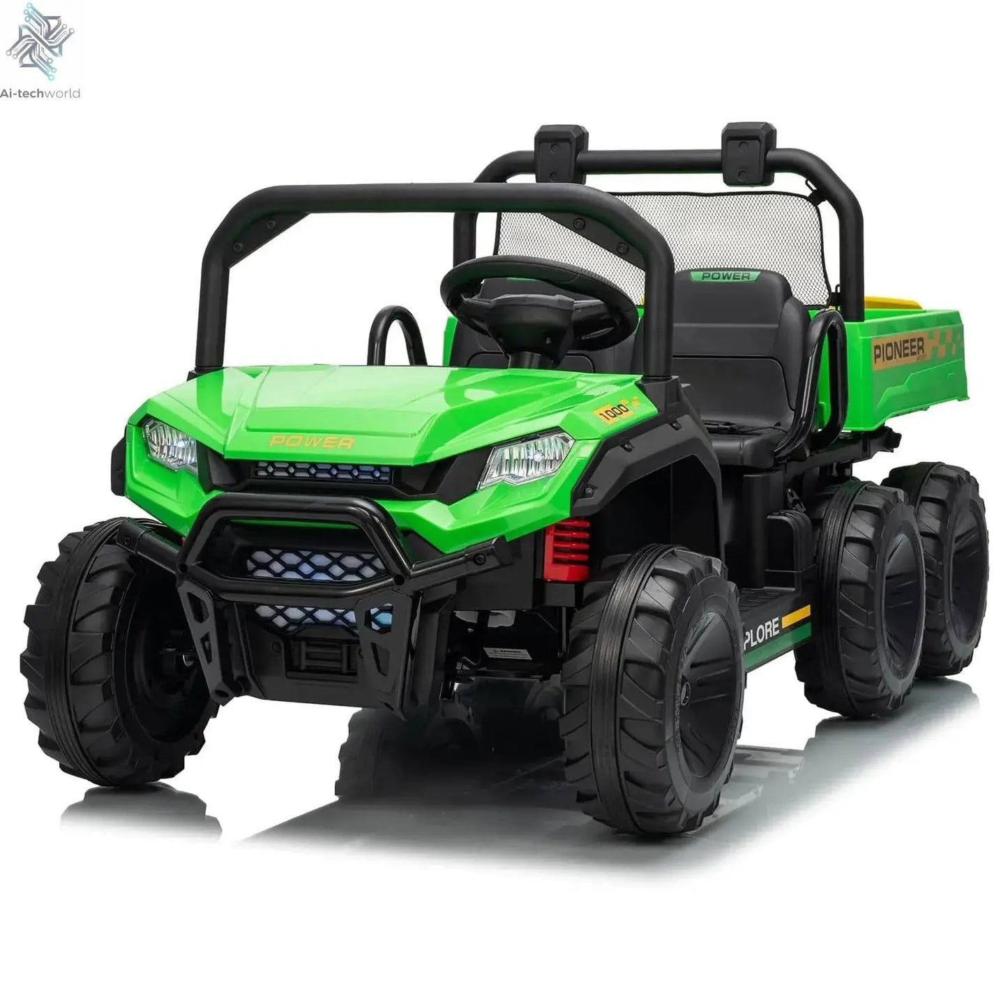 24V 2 Seater Ride on Dump Truck, 4WD Electric Car with Remote Control,Dump Bed,3 Speed Modes, Music Player,Toy for Boys & Girls - Ai-TechWorld