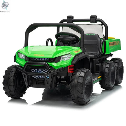 24V 2 Seater Ride on Dump Truck, 4WD Electric Car with Remote Control,Dump Bed,3 Speed Modes, Music Player,Toy for Boys & Girls - Ai-TechWorld