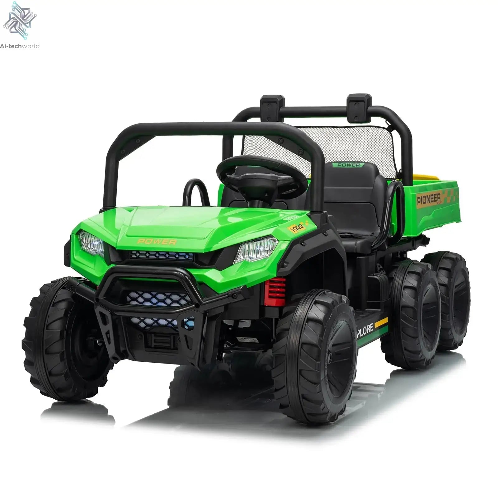 24V 4WD All-Terrain Kids Ride On Dump Truck Parental Remote Control 3 Speeds 2-Seater Off-Road Toy Car For Boys Girls - Ai-TechWorld