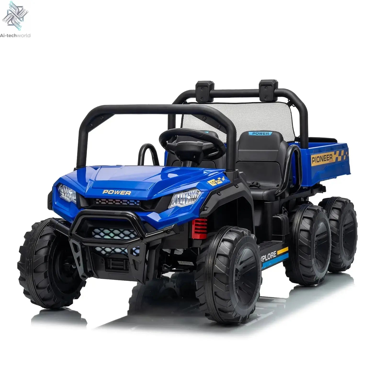 24V 4WD All-Terrain Kids Ride On Dump Truck Parental Remote Control 3 Speeds 2-Seater Off-Road Toy Car For Boys Girls - Ai-TechWorld