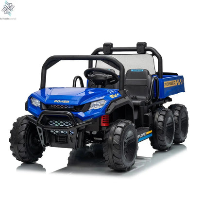 24V 4WD All-Terrain Kids Ride On Dump Truck Parental Remote Control 3 Speeds 2-Seater Off-Road Toy Car For Boys Girls - Ai-TechWorld