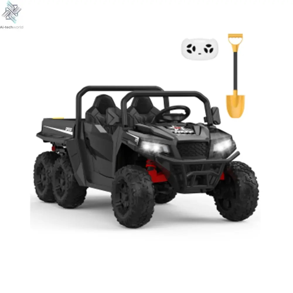 24V 4WD Electric Ride On Dump Truck with Remote Control 2-Seater Kids Ride On Car Music Player & LED Lights Birthday Gift Ai-TechWorld 