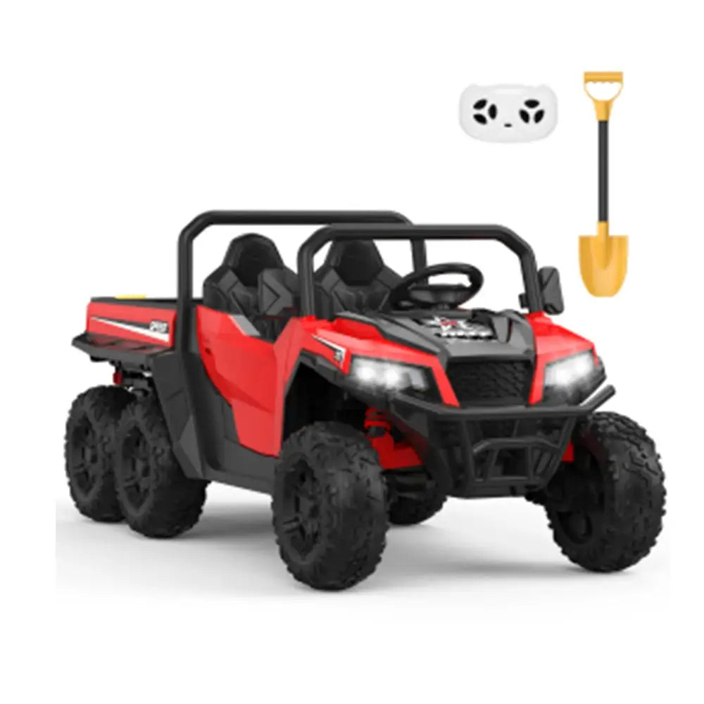 24V 4WD Electric Ride On Dump Truck with Remote Control 2-Seater Kids Ride On Car Music Player & LED Lights Birthday Gift - Ai-TechWorld