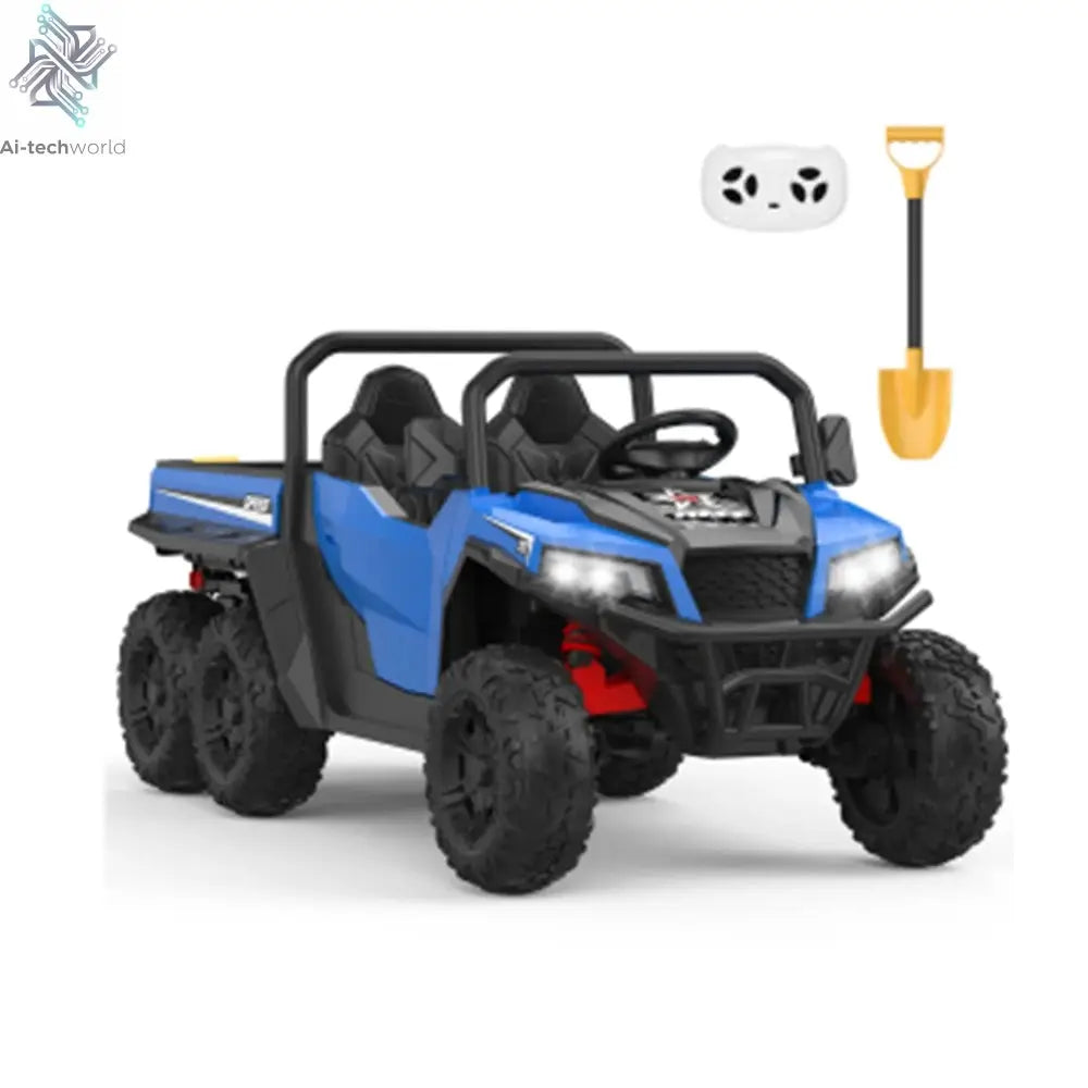 24V 4WD Electric Ride On Dump Truck with Remote Control 2-Seater Kids Ride On Car Music Player & LED Lights Birthday Gift - Ai-TechWorld