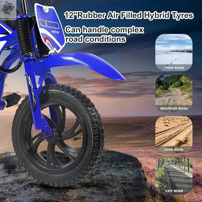 25V Electric Dirt Bike 200W Electric Motorcycle Up to 10MPH & 7 Miles Long Range 3-Speed Modes Motorcycle for Kids Ages 3-10 Ai-TechWorld 