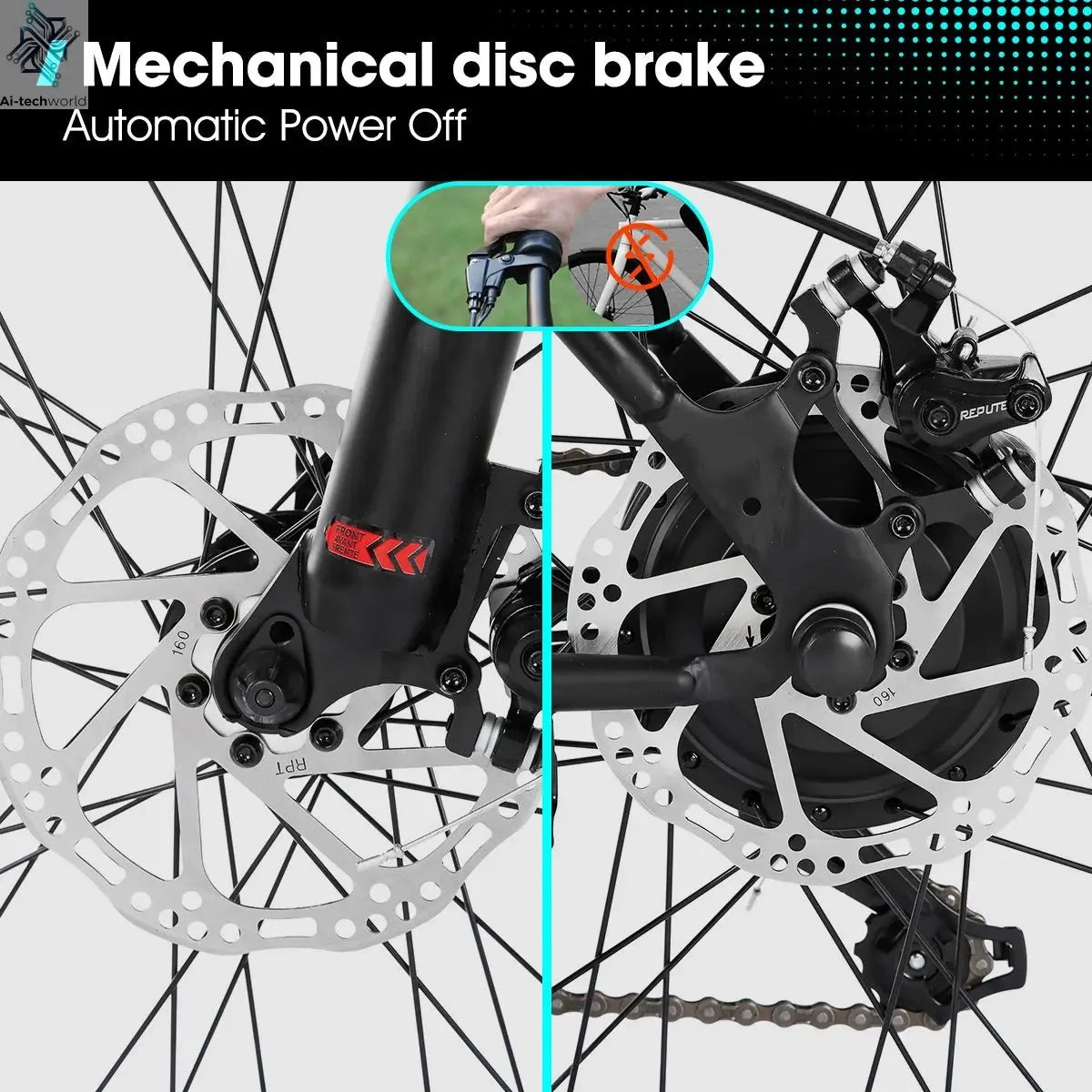 26" Electric Mountain Bike – 500W Motor, Removable Battery, 20 MPH, 7 - Speed - Ai - TechWorld