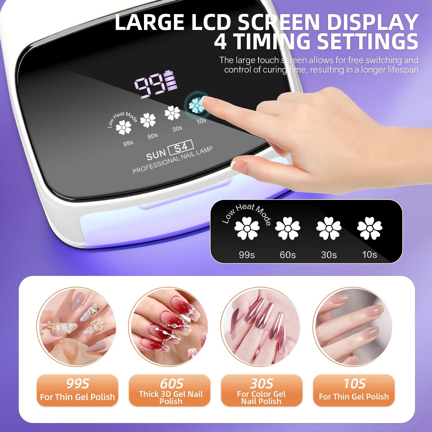 288W Professional Rechargeable Nail UV LED Lamp Dryer HD Display Smart Wireless Nail Drying Lamp for Fast Dry Curing Polish Gel Ai-TechWorld