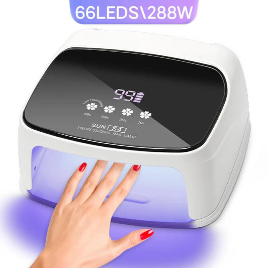 288W Professional Rechargeable Nail UV LED Lamp Dryer HD Display Smart Wireless Nail Drying Lamp for Fast Dry Curing Polish Gel - Ai - TechWorld