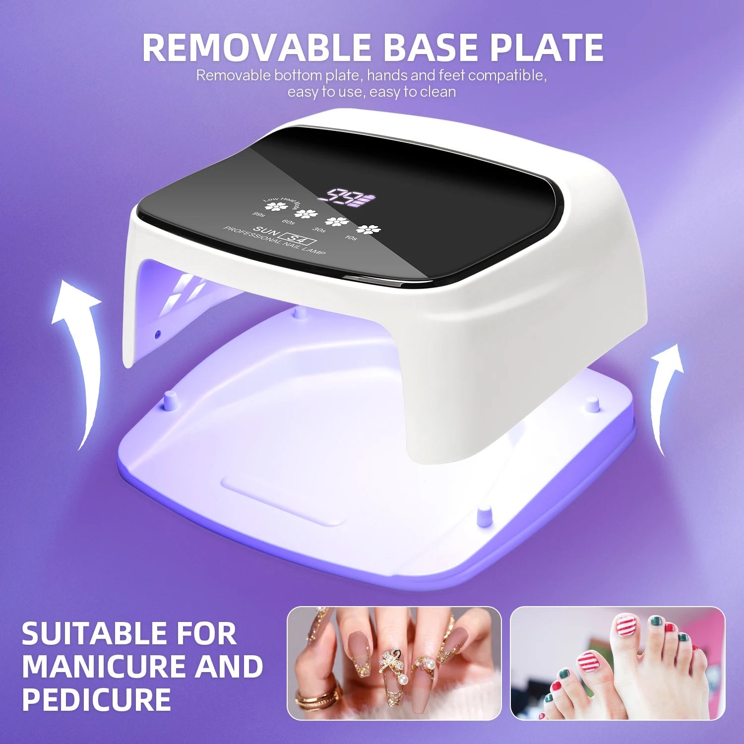288W Professional Rechargeable Nail UV LED Lamp Dryer HD Display Smart Wireless Nail Drying Lamp for Fast Dry Curing Polish Gel - Ai - TechWorld