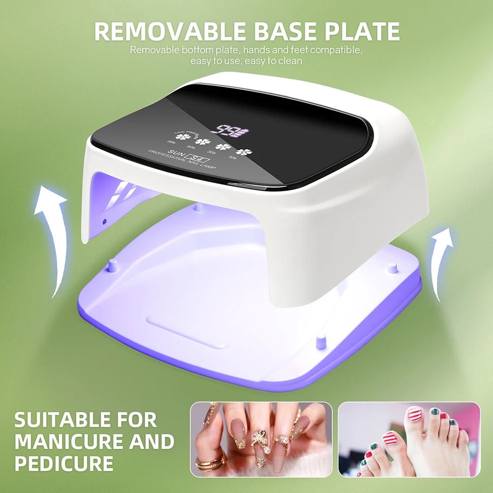288W Professional Rechargeable Nail UV LED Lamp Dryer HD Display Smart Wireless Nail Drying Lamp for Fast Dry Curing Polish Gel - Ai - TechWorld