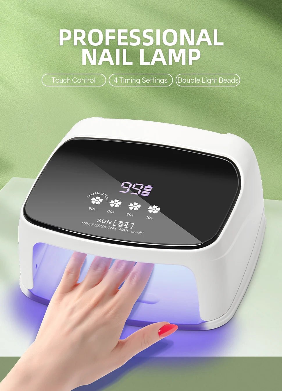 288W Professional Rechargeable Nail UV LED Lamp Dryer HD Display Smart Wireless Nail Drying Lamp for Fast Dry Curing Polish Gel Ai-TechWorld