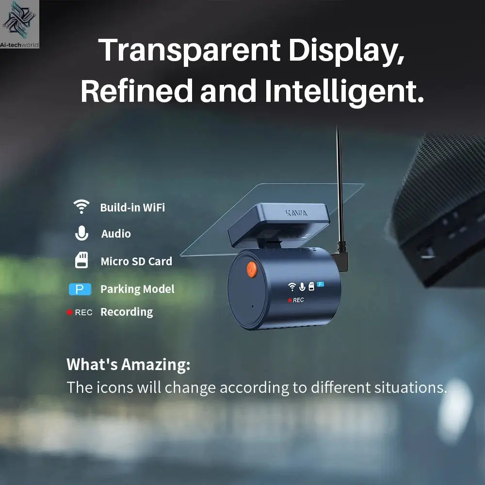 2K KAWA MINI 3 Pro Cameras for Car DVR Tiny Dash Cam 24 Parking Auto Video Recorder WiFi APP Voice Control Car dashcam Ai-TechWorld 