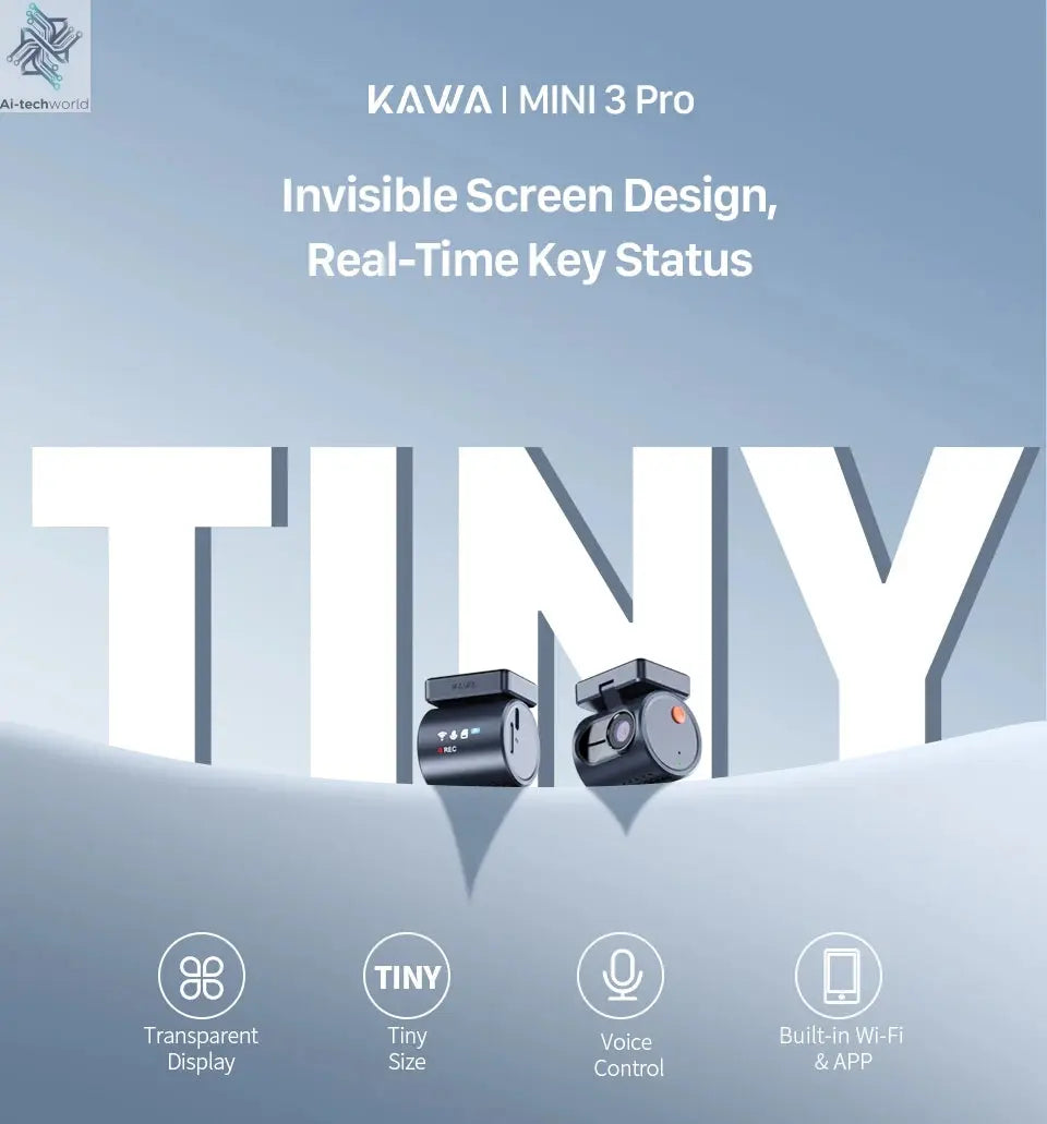2K KAWA MINI 3 Pro Cameras for Car DVR Tiny Dash Cam 24 Parking Auto Video Recorder WiFi APP Voice Control Car dashcam Ai-TechWorld 