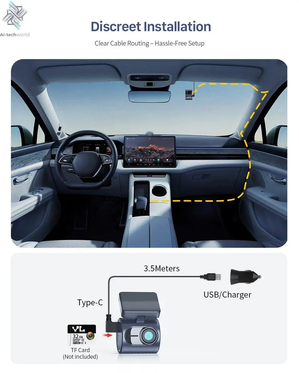 2K KAWA MINI 3 Pro Cameras for Car DVR Tiny Dash Cam 24 Parking Auto Video Recorder WiFi APP Voice Control Car dashcam Ai-TechWorld 