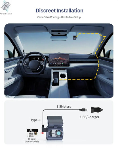 2K KAWA MINI 3 Pro Cameras for Car DVR Tiny Dash Cam 24 Parking Auto Video Recorder WiFi APP Voice Control Car dashcam Ai-TechWorld 