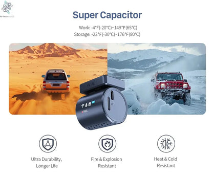 2K KAWA MINI 3 Pro Cameras for Car DVR Tiny Dash Cam 24 Parking Auto Video Recorder WiFi APP Voice Control Car dashcam Ai-TechWorld 