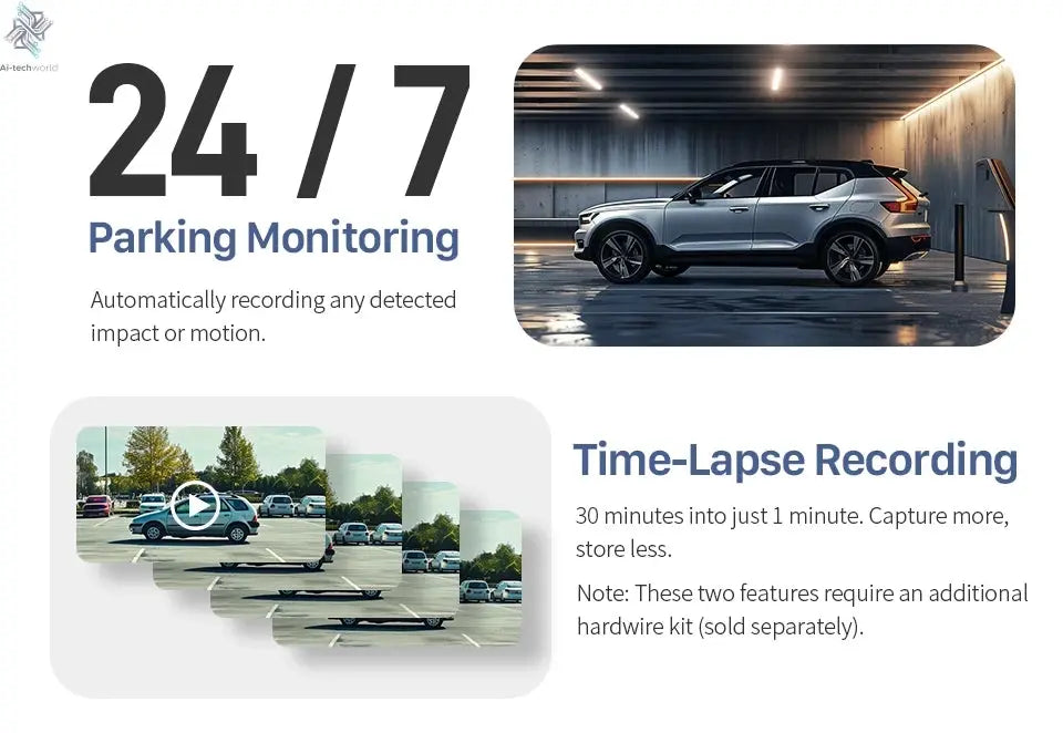 2K KAWA MINI 3 Pro Cameras for Car DVR Tiny Dash Cam 24 Parking Auto Video Recorder WiFi APP Voice Control Car dashcam Ai-TechWorld 