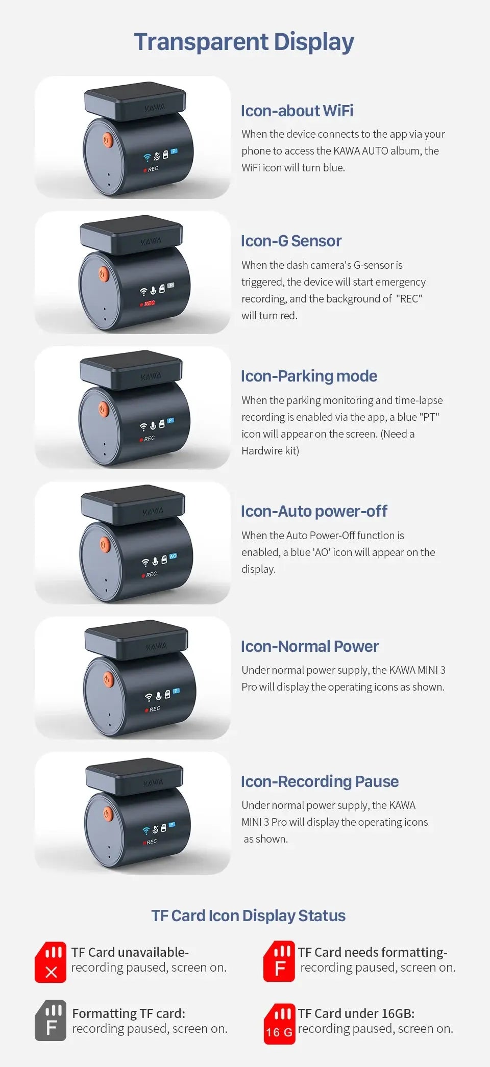 2K KAWA MINI 3 Pro Cameras for Car DVR Tiny Dash Cam 24 Parking Auto Video Recorder WiFi APP Voice Control Car dashcam Ai-TechWorld 