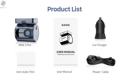2K KAWA MINI 3 Pro Cameras for Car DVR Tiny Dash Cam 24 Parking Auto Video Recorder WiFi APP Voice Control Car dashcam Ai-TechWorld 