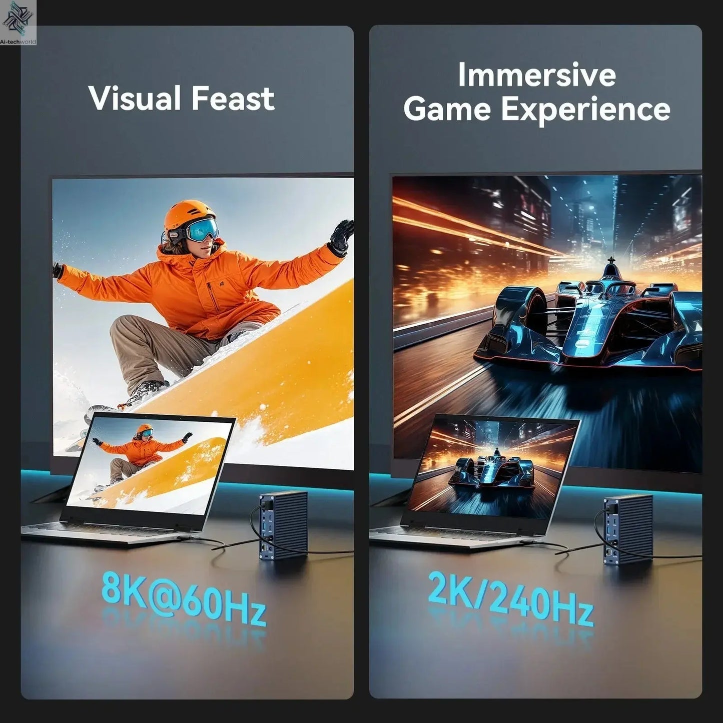 2K Video Smart Doorbell with Night Vision | Hi-Tech 21-in-1 Dock & USB-C Hub Ai-TechWorld