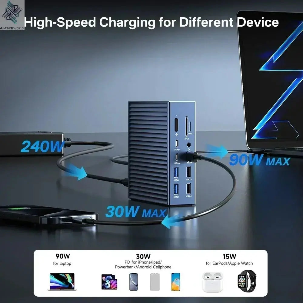 2K Video Smart Doorbell with Night Vision | Hi-Tech 21-in-1 Dock & USB-C Hub Ai-TechWorld