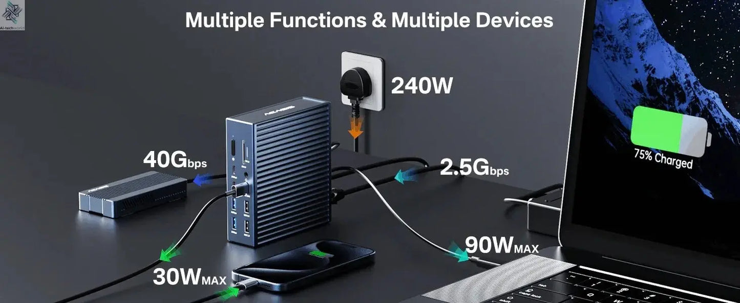 2K Video Smart Doorbell with Night Vision | Hi-Tech 21-in-1 Dock & USB-C Hub Ai-TechWorld