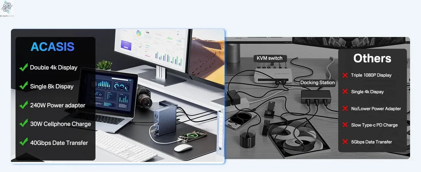 2K Video Smart Doorbell with Night Vision | Hi-Tech 21-in-1 Dock & USB-C Hub Ai-TechWorld