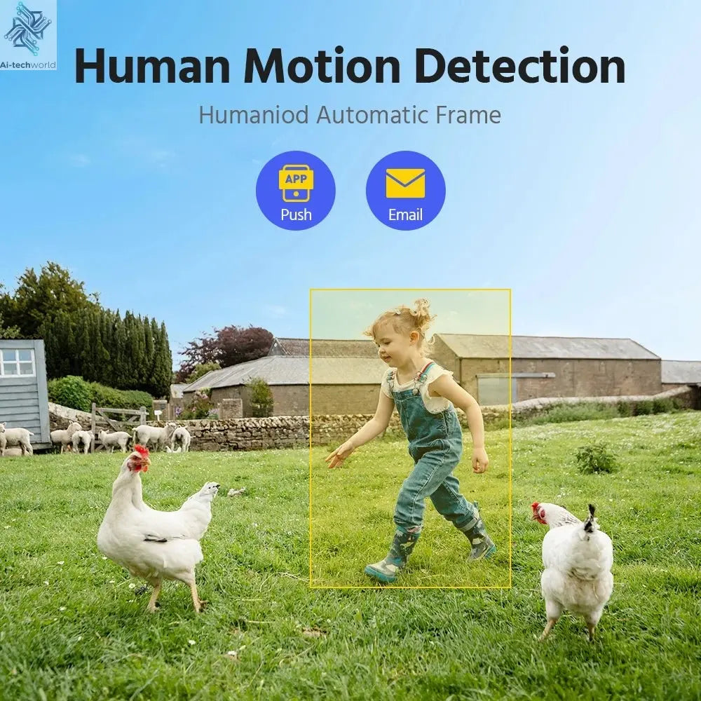 2K Wireless Home Security Camera System – Solar Power, PIR Motion Detection, 2 - Way Audio - Ai - TechWorld