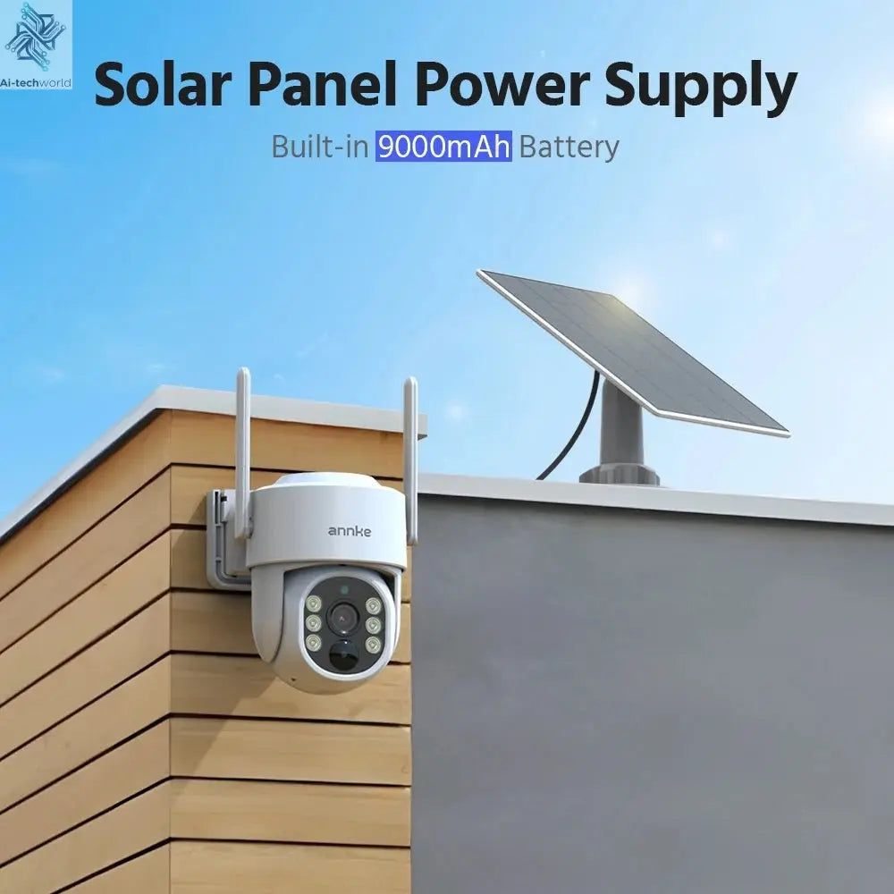 2K Wireless Home Security Camera System – Solar Power, PIR Motion Detection, 2 - Way Audio - Ai - TechWorld