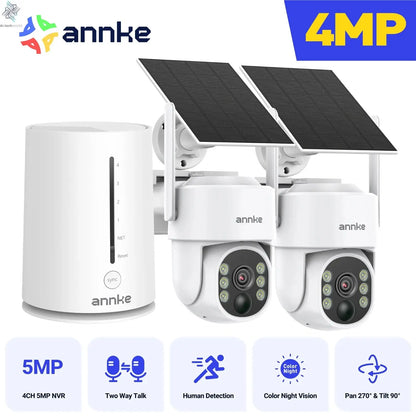 2K Wireless Home Security Camera System – Solar Power, PIR Motion Detection, 2 - Way Audio - Ai - TechWorld