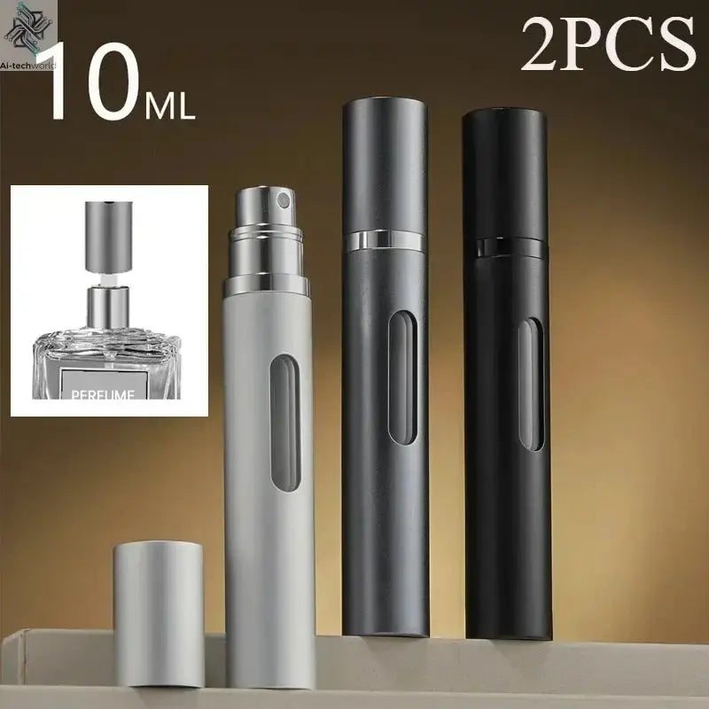 2PCS 5/10ml Bottom-Filling Pump Perfume Refillable Spray Bottle Mini Portable Empty Cosmetic Containers Atomizer Bottle Travel Ai-TechWorld 