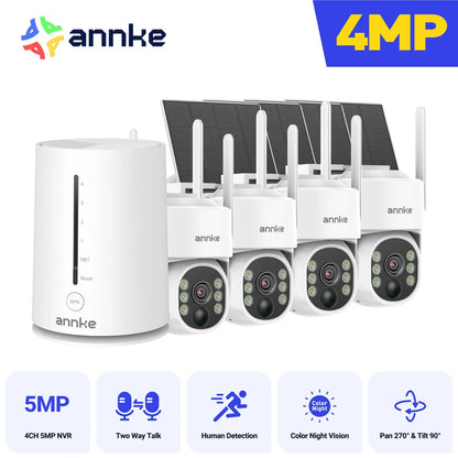 2K Wireless Home Security Camera System – Solar Power, PIR Motion Detection, 2 - Way Audio - Ai - TechWorld
