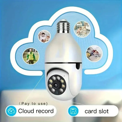 2Pc Ease Life APP - Light Bulb Security Cameras Outdoor Wireless WiFi Camera 5GHz, 360 Degree, E27 Light Socket Screw In Securi - Ai - TechWorld