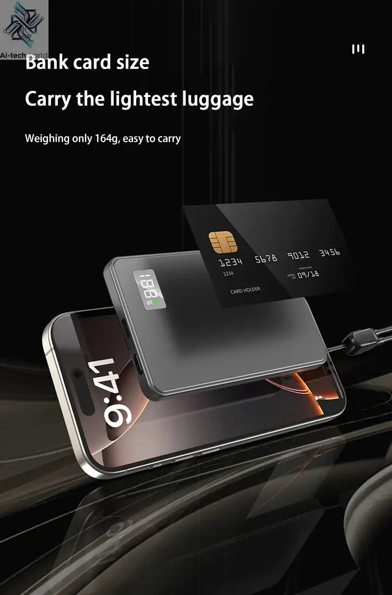 3 IN 1 Power Bank For MagSafe 50000mAh Slim Magnetic Wireless Power Bank 22.5W Portable External Battery For IPhone Samsung 2026 Ai-TechWorld 