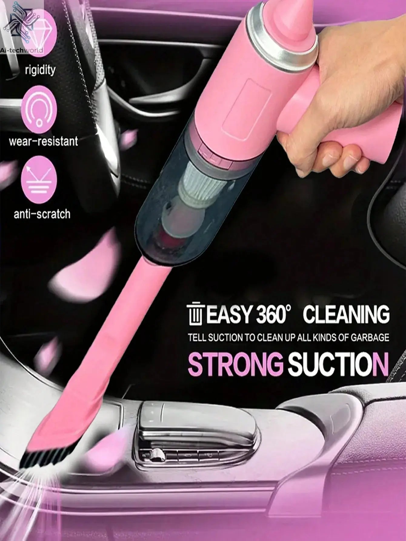 3 In 1 Integrated Suction And Blowing Vacuum Combination Vacuum Cleaner USB Charging Small Car Household Vacuum Cleaner Ai-TechWorld 