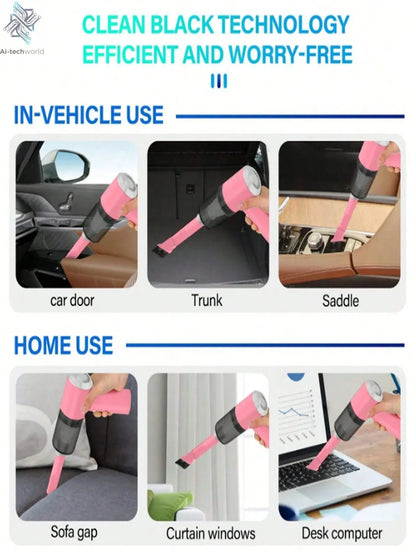 3 In 1 Integrated Suction And Blowing Vacuum Combination Vacuum Cleaner USB Charging Small Car Household Vacuum Cleaner Ai-TechWorld 