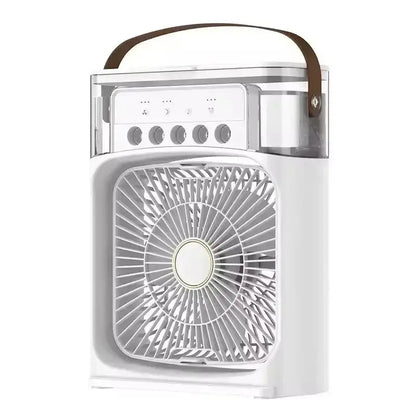 3 in 1 Mini Portable Cooling Fan with USB Charging Water Mist Air Conditioner LED Night Light for Home Office Desk Humidifier - Ai - TechWorld